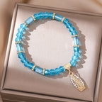 Romantic Multi-Color Clear Crystal Bracelet with Golden and Diamond Miraculous Medal