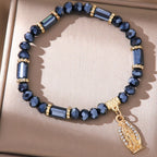 Romantic Multi-Color Clear Crystal Bracelet with Golden and Diamond Miraculous Medal