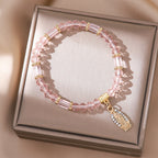 Romantic Multi-Color Clear Crystal Bracelet with Golden and Diamond Miraculous Medal