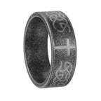Artisanal Aged 925 Silver Ring with Celtic Knot & Cross: Expression of Faithful Identity