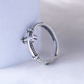 Minimalist 925 Silver Cross Ring with Ornate Rope Patterns: Enduring Symbol of Spiritual Bond