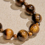 10mm Yellow Tiger's Eye Stone One Decade Rosary Bracelet