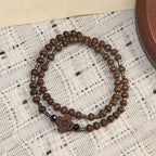 Classic Wooden Bead Bracelet with Cross: Timeless Emblem of Understated Faith