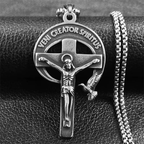 Retro Style Antique Sacred Crucifix with Dove of the Holy Spirit & Veni Creator Spiritus