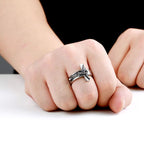 Vintage Crucifix Relief Stainless Steel Ring: Strength Through Sacred Sacrifice