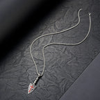 Red Cross Spearhead Necklace with Baroque Elements with Vintage Scroll Pattern