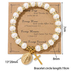 PRAYERFUL FAITH: Elegant Miraculous Medal White Bracelet with Bible Verse Card
