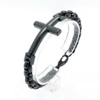 Multicolor Minimalist Cross Bracelet with Sleek Lines and Faithful Soul