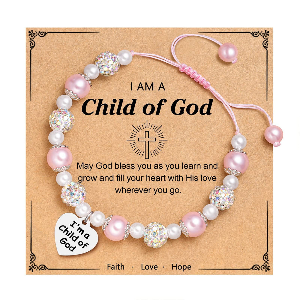PRAYERFUL FAITH: Child of God Engraved Bracelet with Faith Card for Women & Men