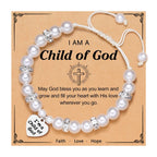 PRAYERFUL FAITH: Child of God Engraved Bracelet with Faith Card for Women & Men
