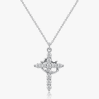 Covenant of Crown and Cross: Modern Crowned in Faith Cross Necklace with Gift Card