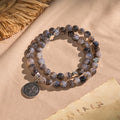 Gray Black Gradient Beads Bracelet Rosary with St. Benedict: Shield of Faith