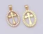 Elegant Oval Cross Necklace with Crystal Halo: A Precious Gift of Faith