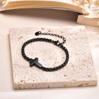 Minimalist Cross Chain Bracelets: Two Colors with Blessing Card
