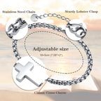 Minimalist Cross Chain Bracelets: Two Colors with Blessing Card