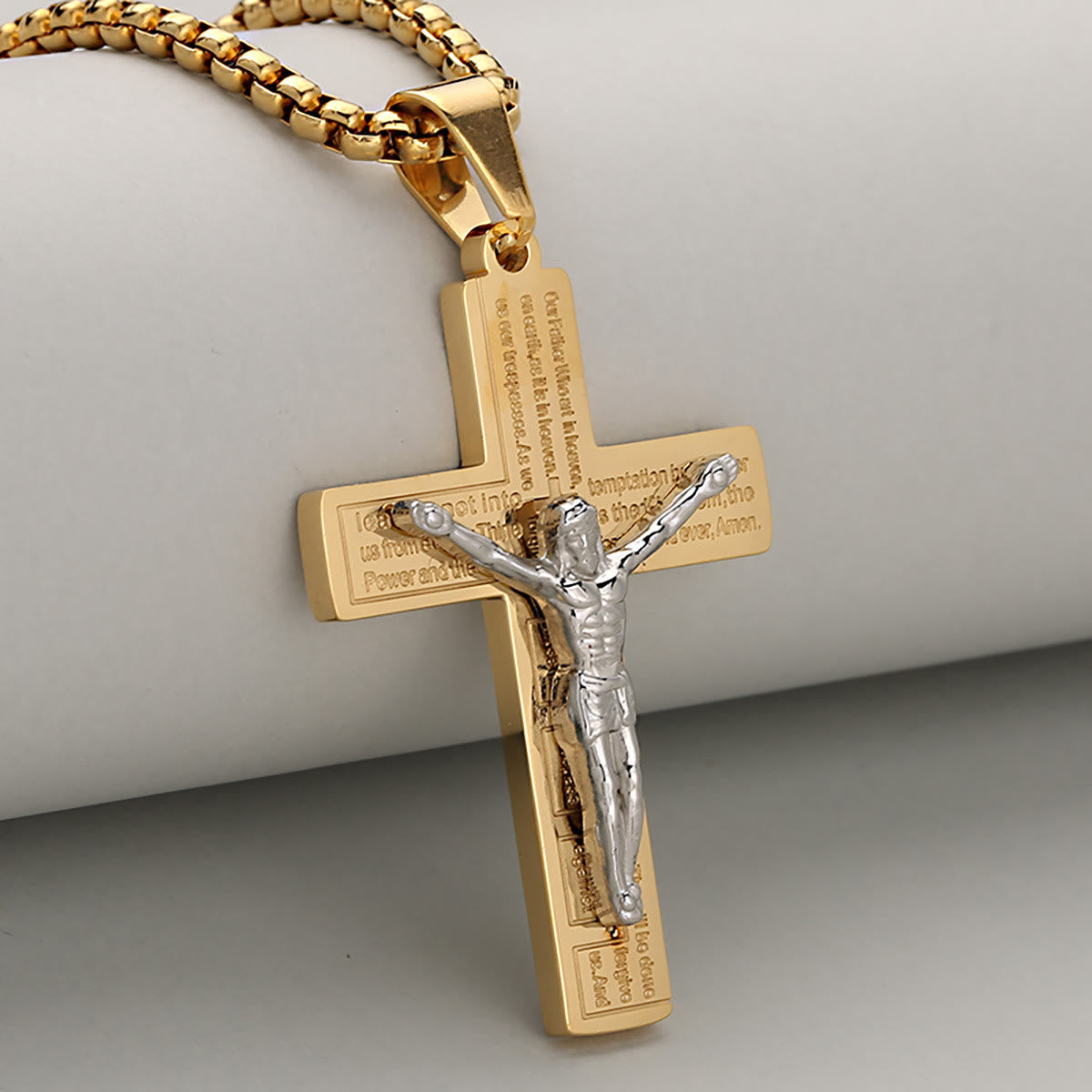 Elegant Crucifix Necklace Symbol of Devotion Available in Four Shades