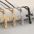 Elegant Crucifix Necklace Symbol of Devotion Available in Four Shades