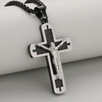 Polished Crucifix Pendant Necklace Available in Four Timeless Color Styles