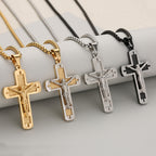 Polished Crucifix Pendant Necklace Available in Four Timeless Color Styles
