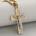 Polished Crucifix Pendant Necklace Available in Four Timeless Color Styles