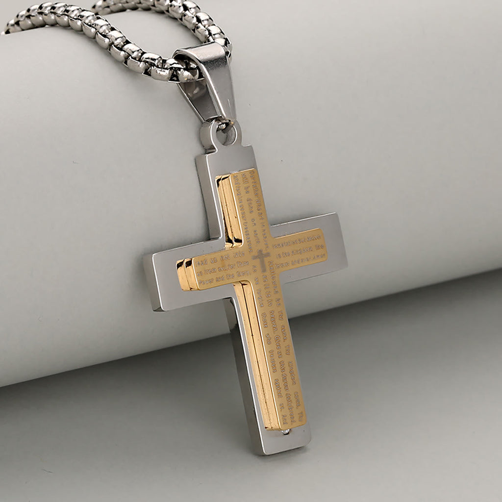 Minimalist Tricolor Cross Necklace Embodying Faith and Simplicity
