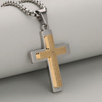 Minimalist Tricolor Cross Necklace Embodying Faith and Simplicity