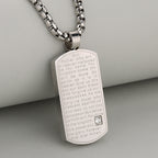 Three Color Lord's Prayer Rectangular Necklace Expressing Faith and Hope