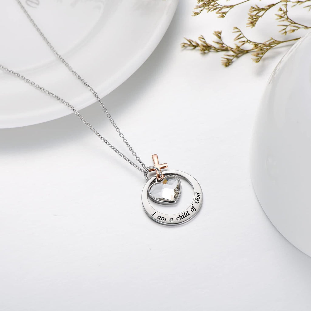 Delicate Mustard Seed Necklace with Cross and Scripture Message