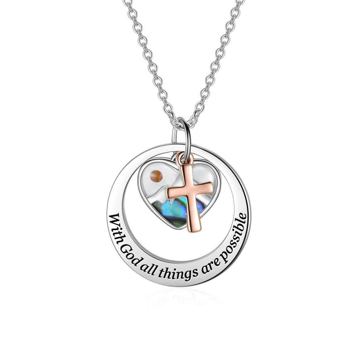 Delicate Mustard Seed Necklace with Cross and Scripture Message