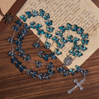 Wings of Devotion Shimmering Blue Butterfly Prayer Bracelet, Animal Rosary