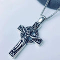 Eternal Faith Celtic Knot Crucifix Pendant Necklace: Christ on the Cross