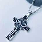 Eternal Faith Celtic Knot Crucifix Pendant Necklace: Christ on the Cross
