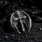 Guardian Angel Wings Cross Pendant Necklace: Spiritual Protection Jewelry