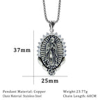 Our Lady Pendant Necklace: Sacred Halo and Rose Symbol