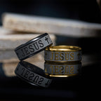 Titanium Steel Ring with Laser engraving "JESUS"