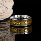 Rustic Stainless Steel Ring: "Jesus" in Fish