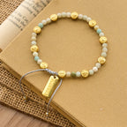 Two-color St. Benedict Blessing Anklet with Gentle Natural Stone Beads