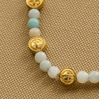 Two-color St. Benedict Blessing Anklet with Gentle Natural Stone Beads