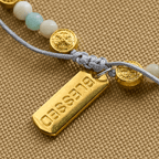 Two-color St. Benedict Blessing Anklet with Gentle Natural Stone Beads