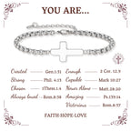 Minimalist Cross Chain Bracelets: Two Colors with Blessing Card