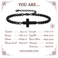 Minimalist Cross Chain Bracelets: Two Colors with Blessing Card