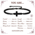 Minimalist Cross Chain Bracelets: Two Colors with Blessing Card