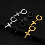 Trendy Cross Dangle Hoop Earrings: Cool & Stylish Jewelry for Daily Wear VIP
