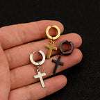 Trendy Cross Dangle Hoop Earrings: Cool & Stylish Jewelry for Daily Wear