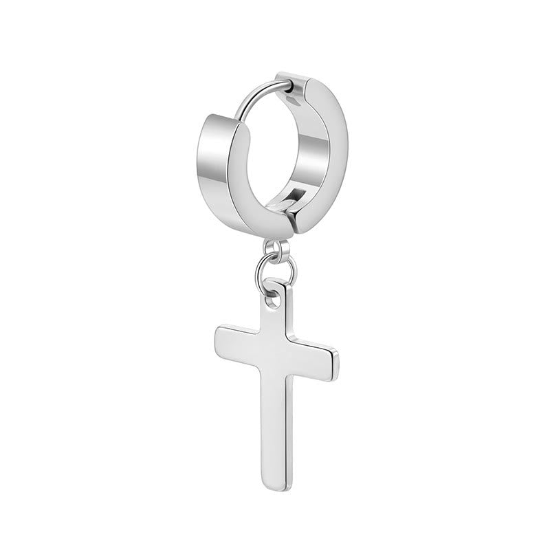 Trendy Cross Dangle Hoop Earrings: Cool & Stylish Jewelry for Daily Wear VIP