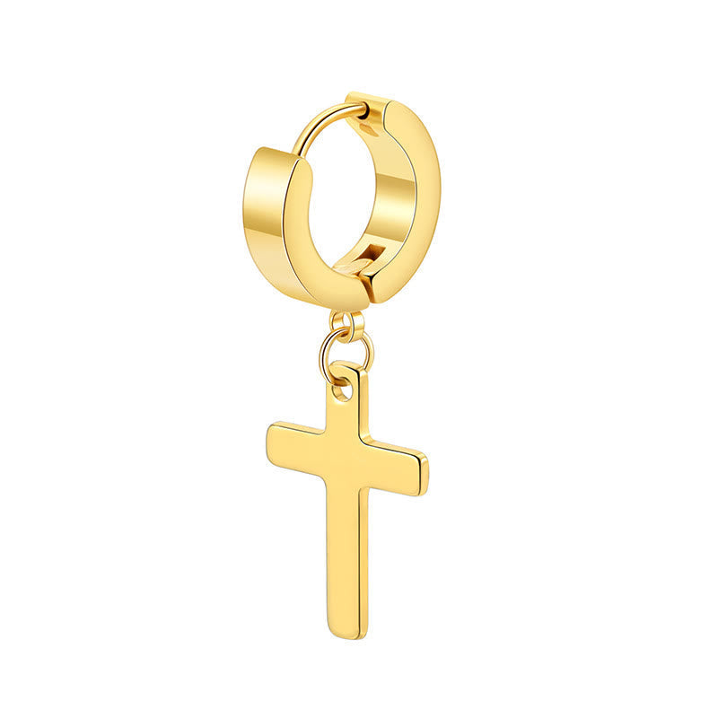 Trendy Cross Dangle Hoop Earrings: Cool & Stylish Jewelry for Daily Wear VIP