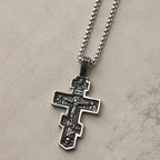 Two-Color Orthodox Crucifix Necklace with Profound Spiritual Meaning
