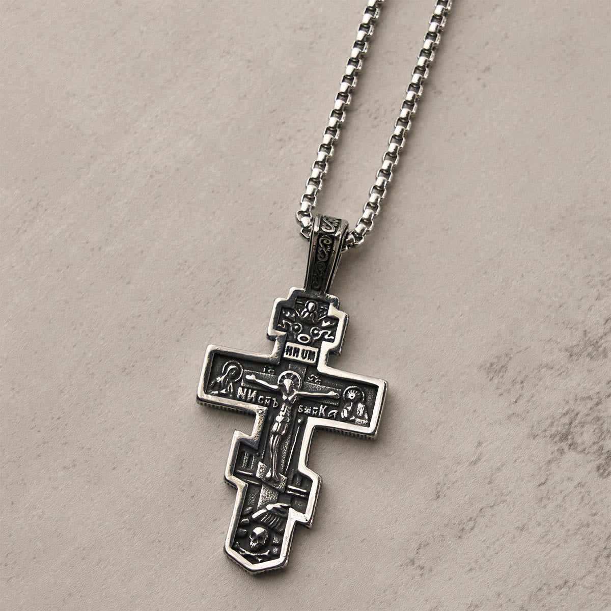 Two-Color Orthodox Crucifix Necklace with Profound Spiritual Meaning