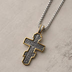 Two-Color Orthodox Crucifix Necklace with Profound Spiritual Meaning