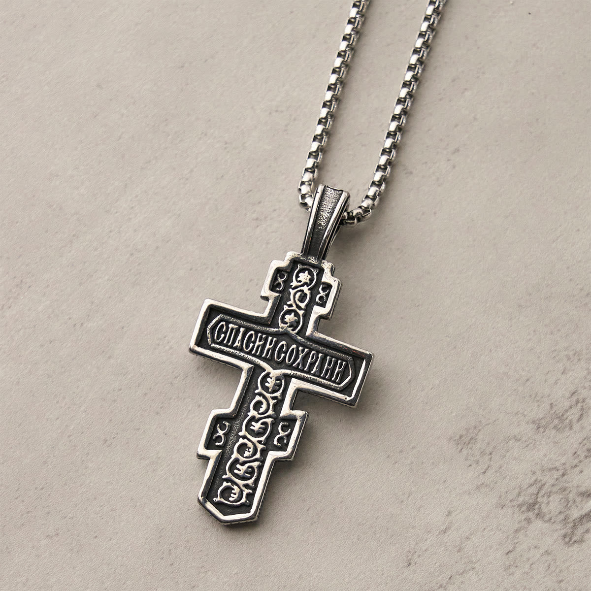 Two-Color Orthodox Crucifix Necklace with Profound Spiritual Meaning